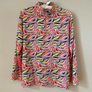 Bette & Court Ladies XL Long Sleeve Golf Tennis Mock Pullover